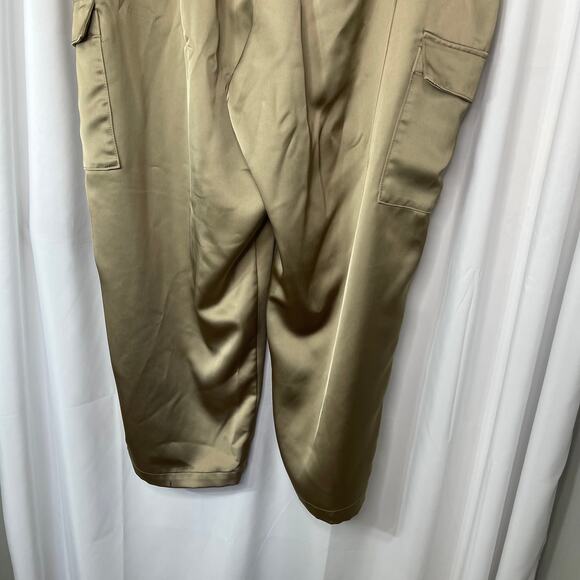 Lane Bryant slacks pants trousers women's plus size 22 brown satin wide legged - Picture 14 of 16